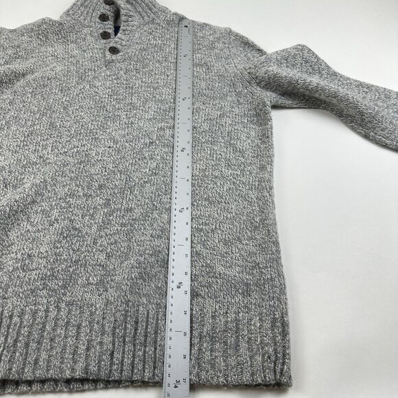 Martin + OSA Sweater L Mens Gray Speckle Wool Blend Heavy Long Sleeve Outdoor - Picture 5 of 9